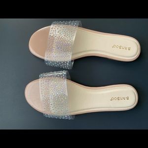 Elegant rhinestone transparent sandals